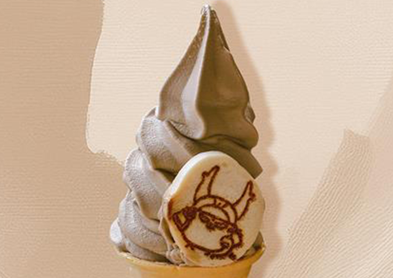 わるにゃんこ将軍のほうじ茶ソフト